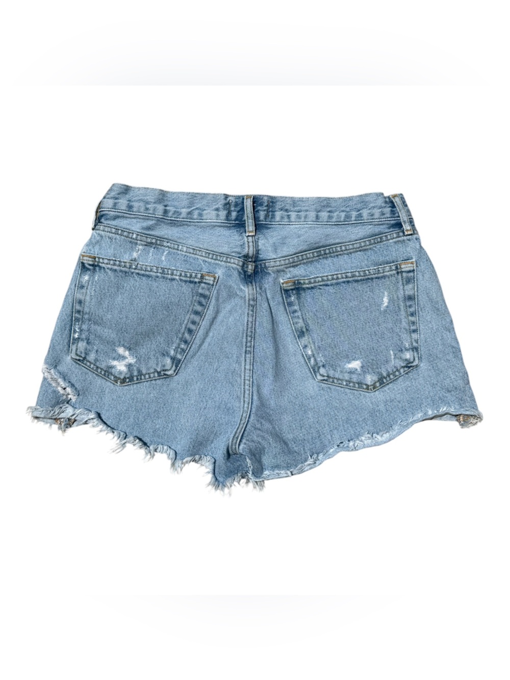 Agolde Parker light wash distressed cut off blue jean denim shorts size 27 - Picture 2 of 5